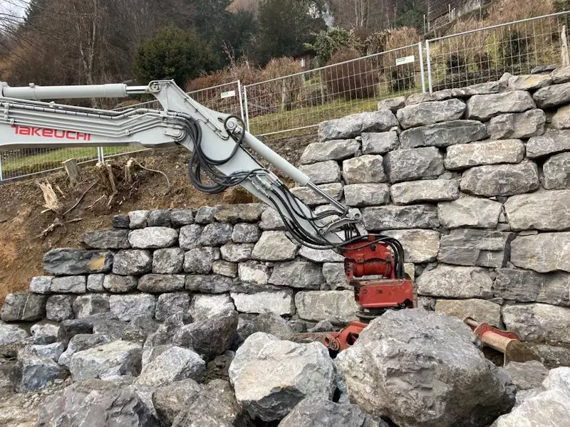 Natursteinmauern, Steinschlichtungen, Stabilisierung von Hängen und Böschungen, Schmid Erdbau Leiblachtal