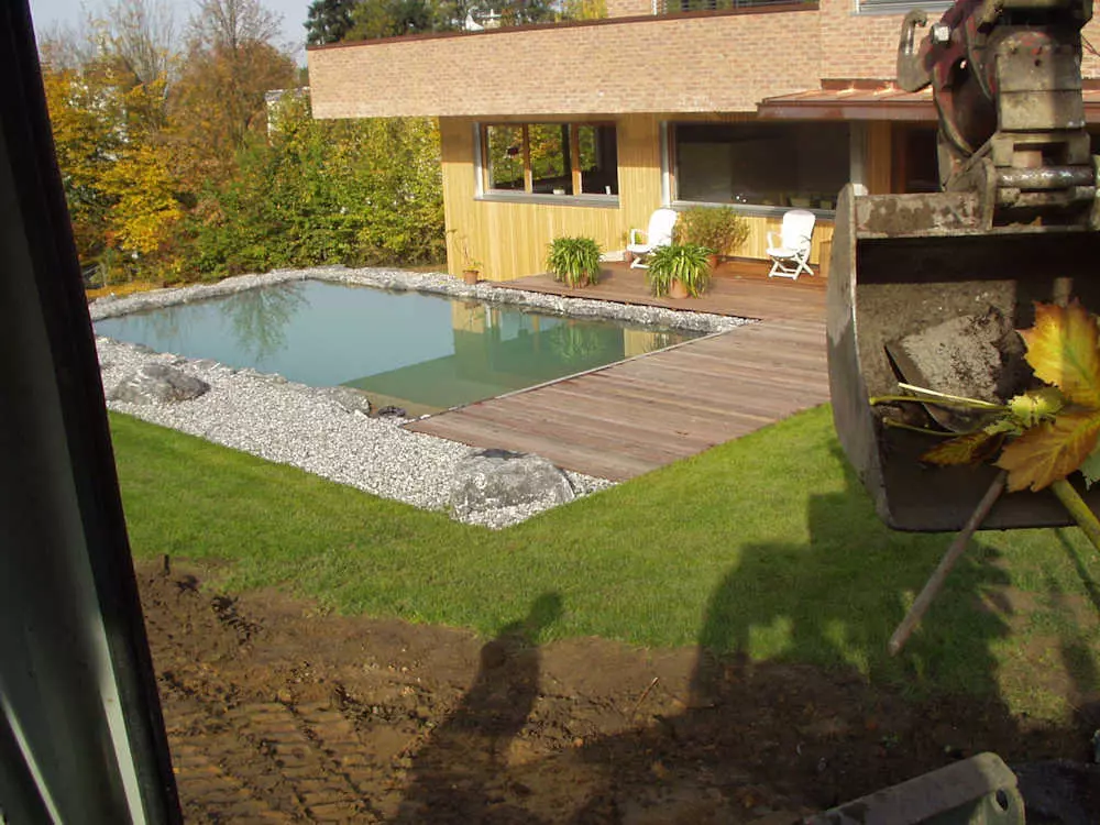 Schwimmteich und Naturpool im Leiblachtal, Schmid Erdbau Hörbranz